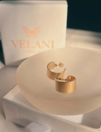 Velani Polished and Textured Rounded Earring