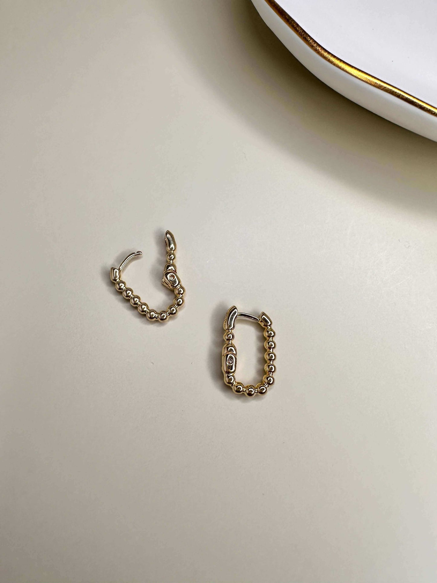 Velani Rectangle Beaded Clicker Earrings