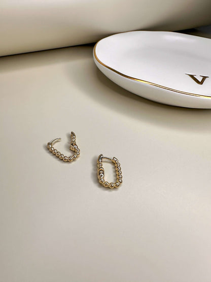 Velani Rectangle Beaded Clicker Earrings