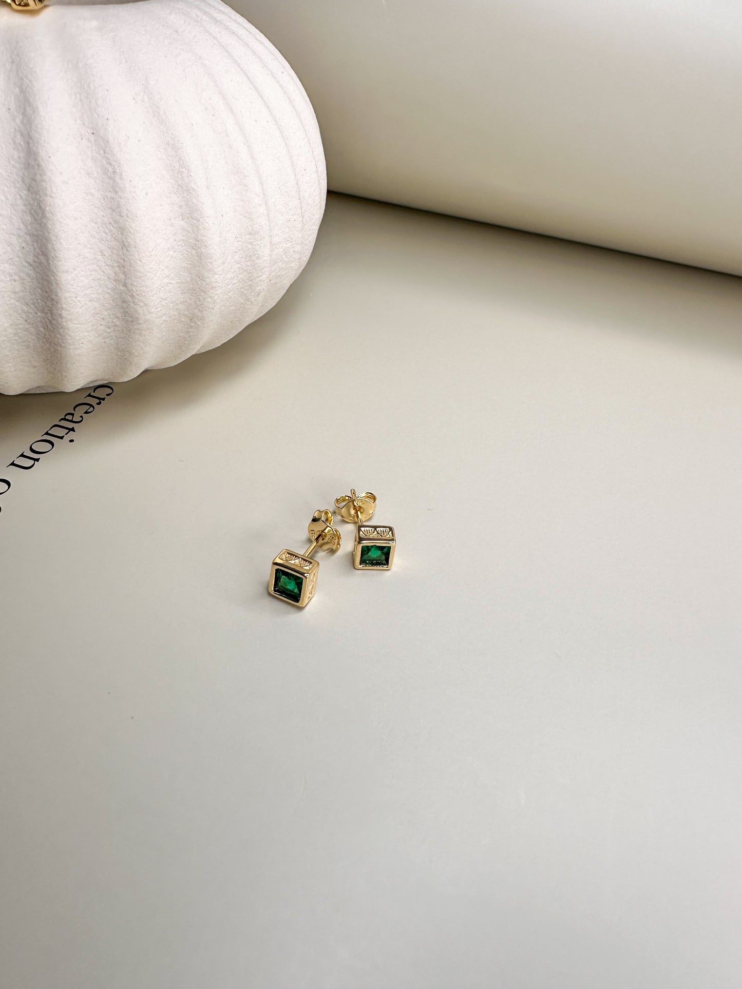 Velani Square Single CZ Earrings