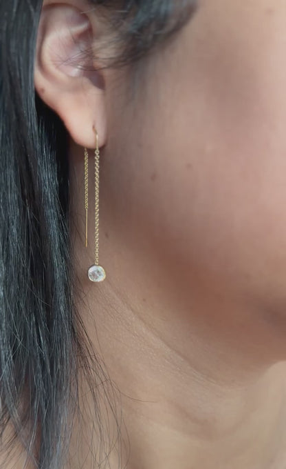 Velani Jewelry Dangling Elegance U Threader Earrings with CZ