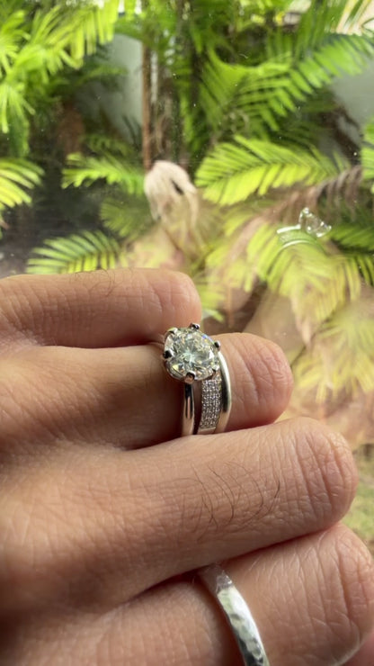 Velani Jewelry Solitaire Engagement Ring — Sterling Silver Moissanite